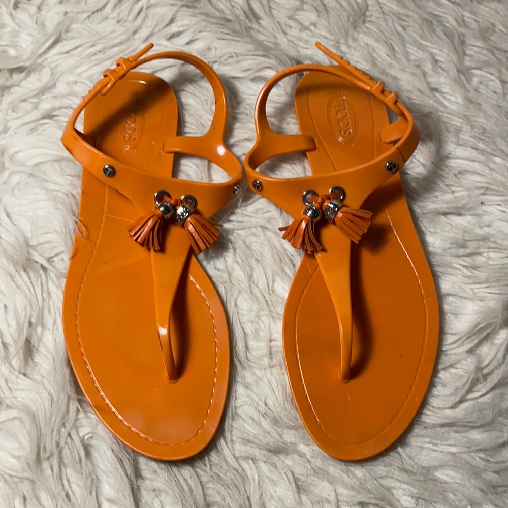 Tod's Tassled Jelly Nikel Sandals